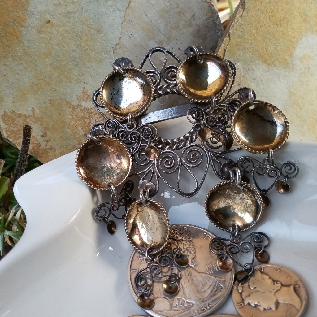 Antique Norwegian 830 Silver Solje Wedding Brooch 95$